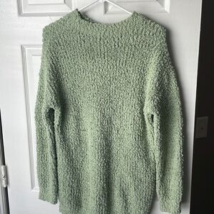 Green Oversized Knit Sherpa Sweater - Size M